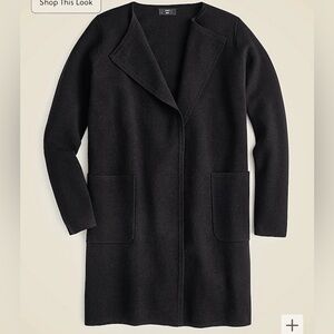 NWOT J.CREW Juliette collarless sweater-blazer, Black Medium